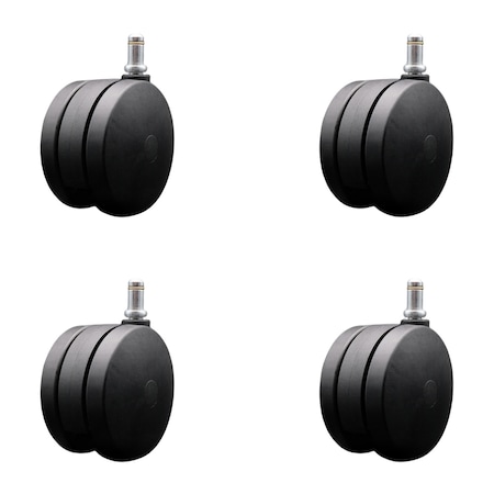Service Caster 4'' Extra Large Heavy Duty Twin Wheel Caster 7/16 Grip Ring Stem , 4PK SCC-UHGR02S100-NYS-716-4